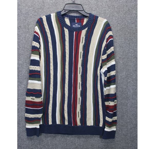 Hollister Sweater Men Small 3D Knit Textured Biggi Cosby Grandpa - Picture 1 of 5